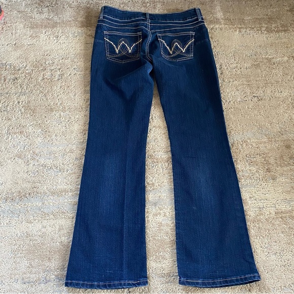 Wrangler Bootcut Dark Wash Jeans Embroidered Rear Pockets Western Cowboy: 9/10 - Picture 7 of 11